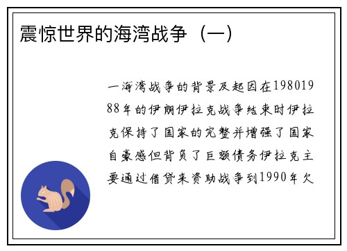 震惊世界的海湾战争（一）